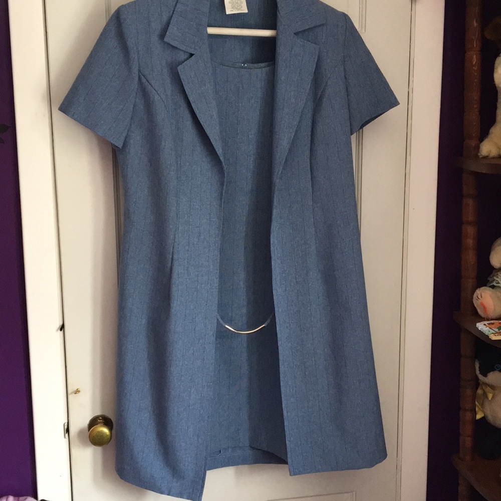 Blue dress/jacket set